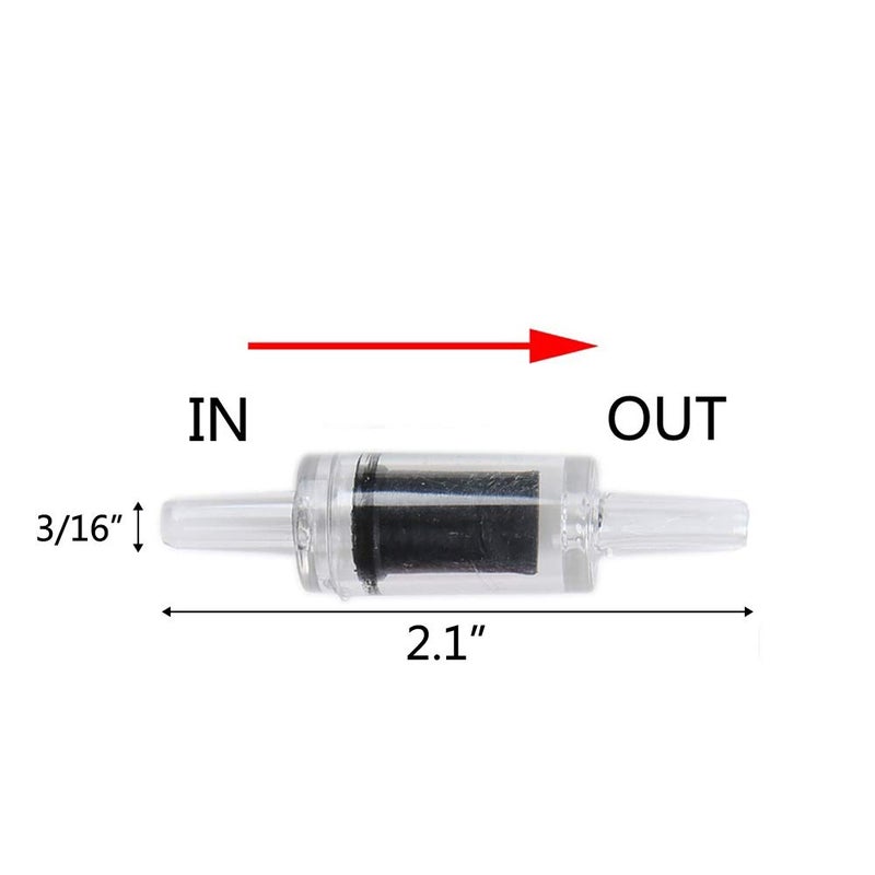 ALEGI Aquarium Air Tubing Accessories Non-Return Valves,Check Valve for 3/16 '' Fish Tank Air Line (Black 12 pcs) - Image 2